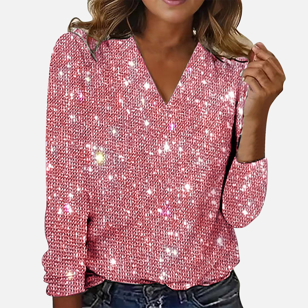 Briar | Diamantbluse mit V-Ausschnitt
