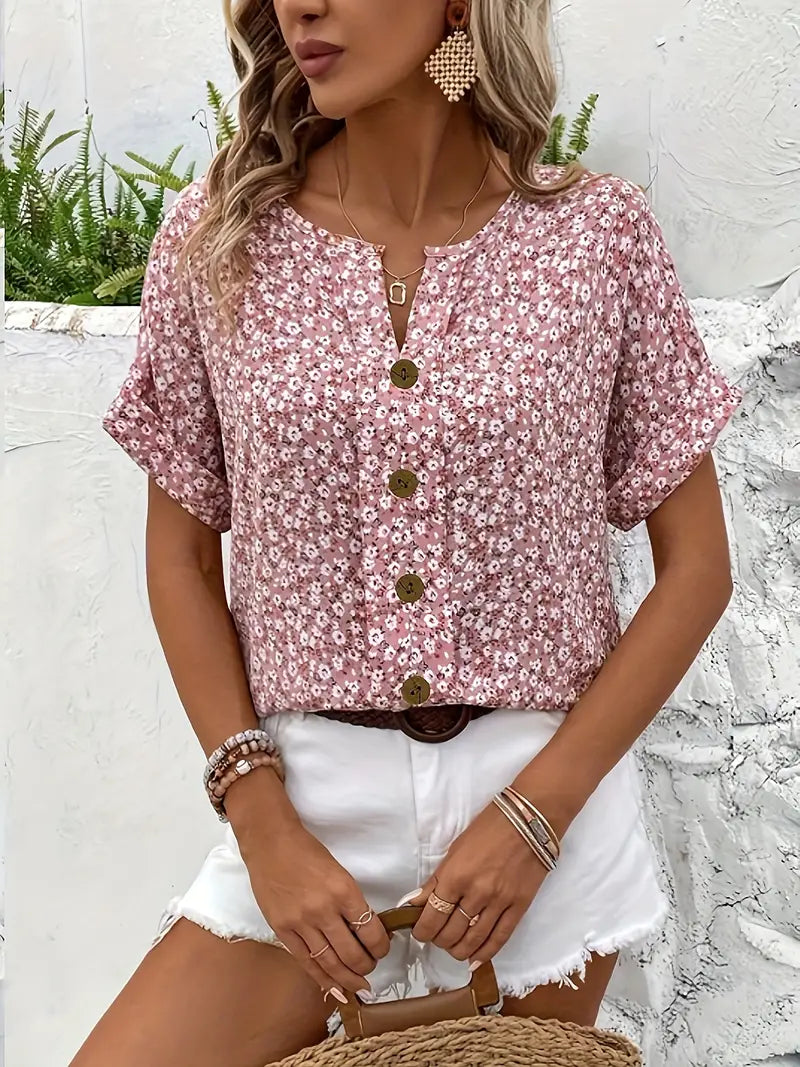 Charisa | Florale Button-Up Bluse