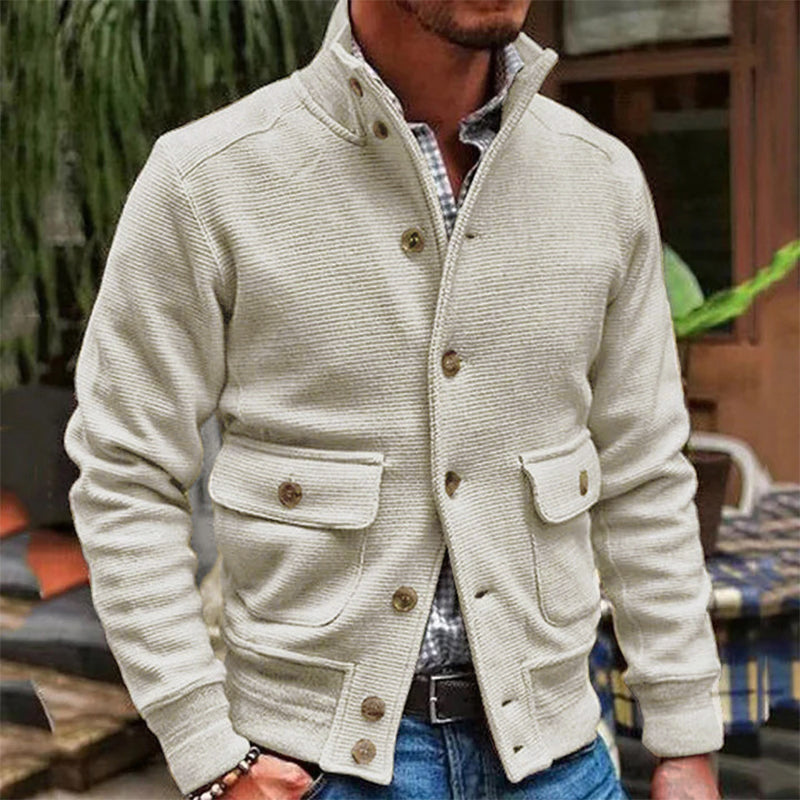 Anthon | Herrenjacke mit Stehkragen in Unifarbe