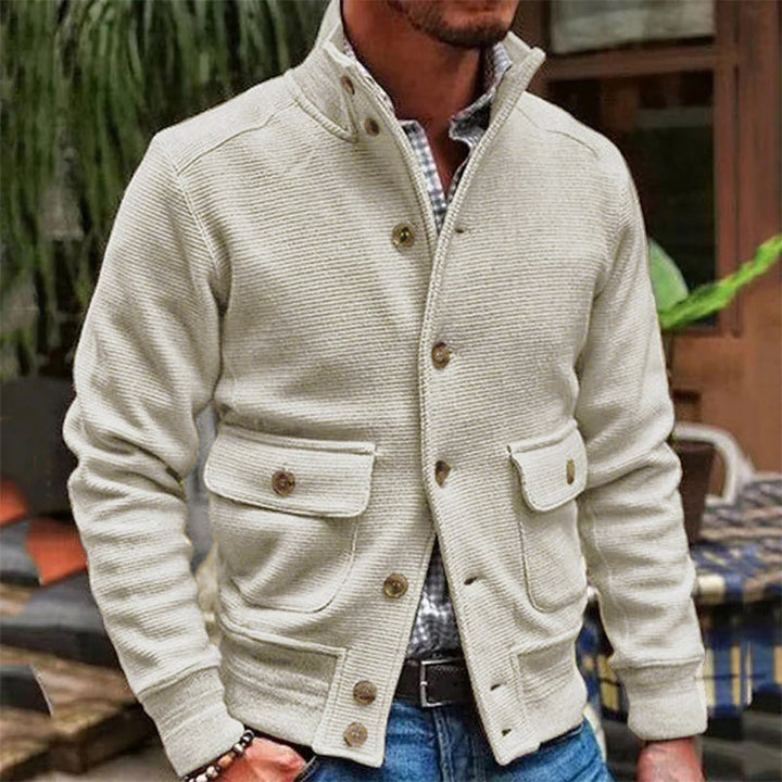 Anthon | Herrenjacke mit Stehkragen in Unifarbe