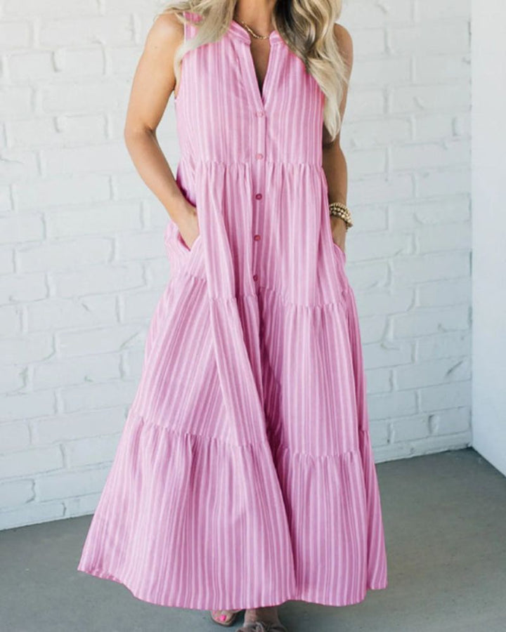 Caroline | Ärmelloses Gestreiftes Kleid