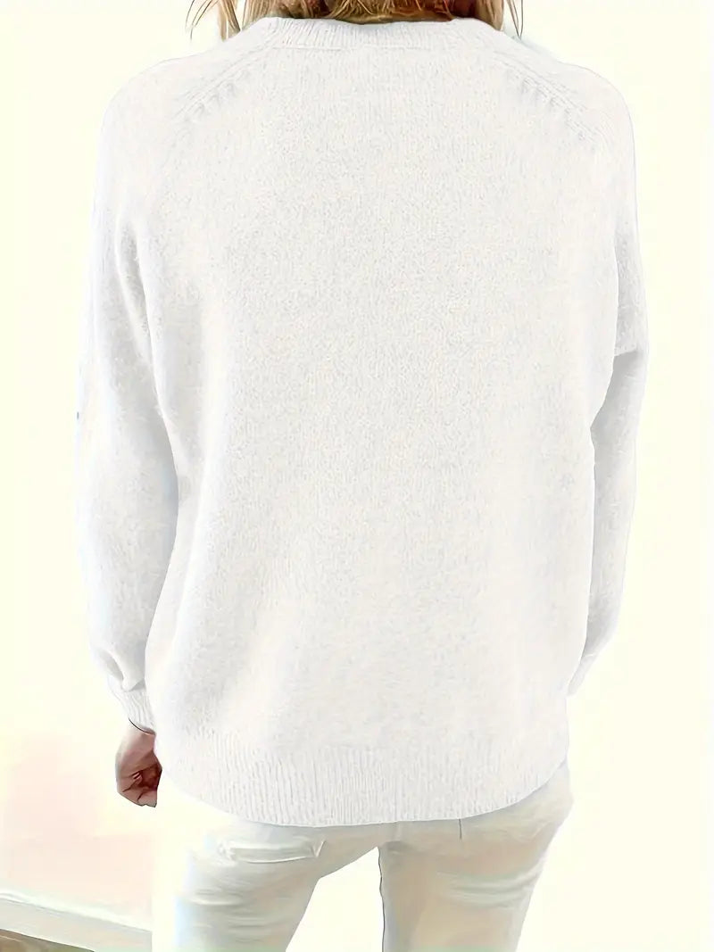 Caroline - Solider Pullover Mit Halber Knopfleiste