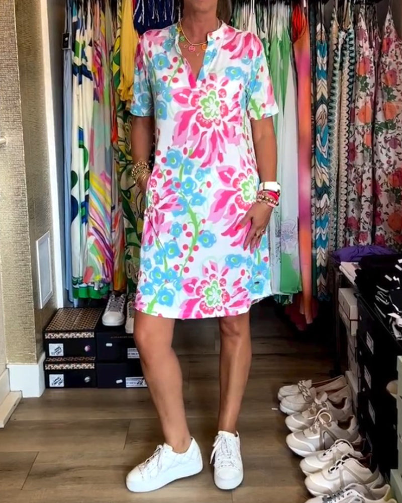 Sydney | Kurzarm-Blumenkleid