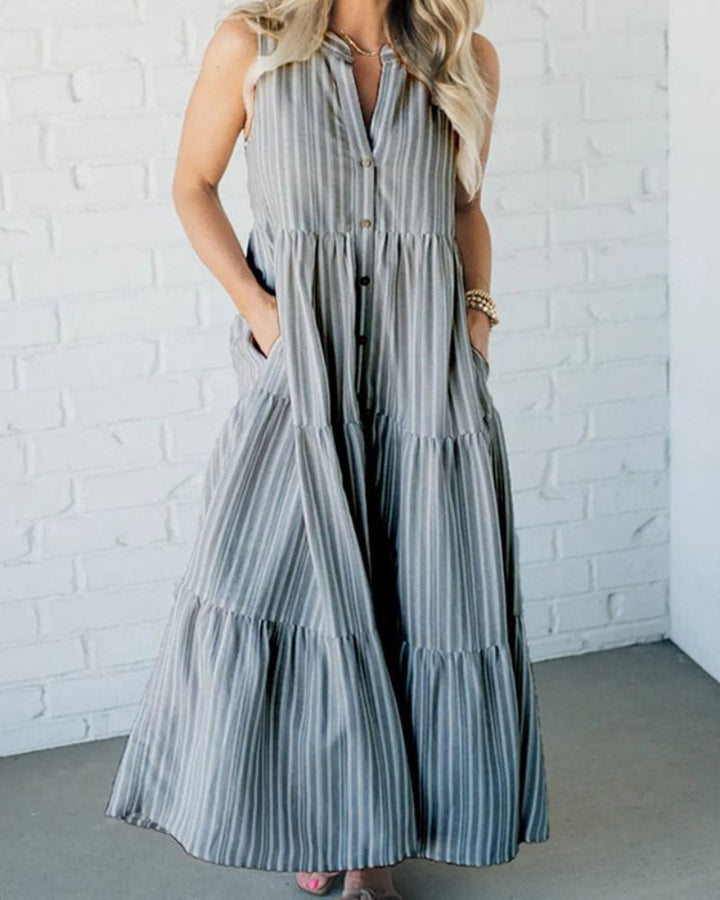 Caroline | Ärmelloses Gestreiftes Kleid