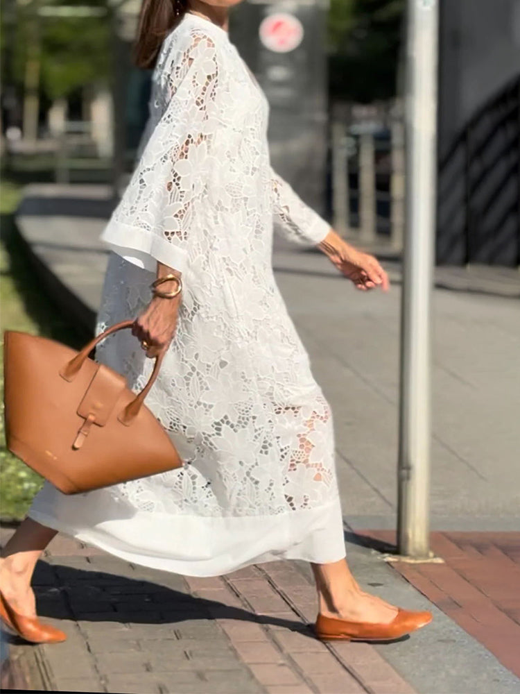 Binna | Modernes Fließendes Raffiniertes Spitzenkleid