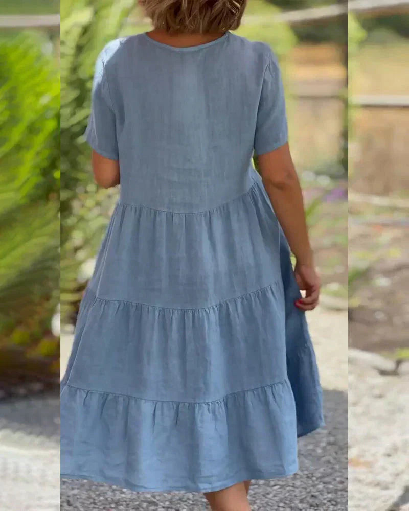 Esther | Lässiges Sommer V-Ausschnitt Kleid