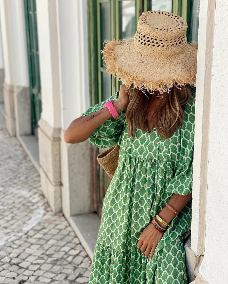 Belleann | Boho Maxi Baumwollkleid
