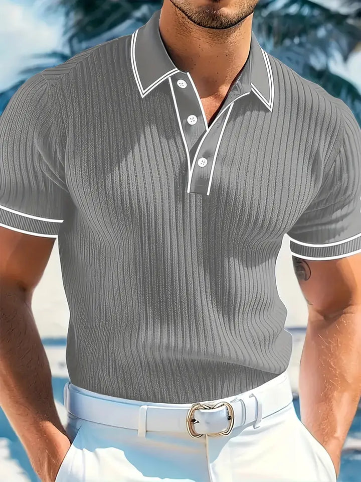 Stephen | Herren-Polohemd mit Rippstrick
