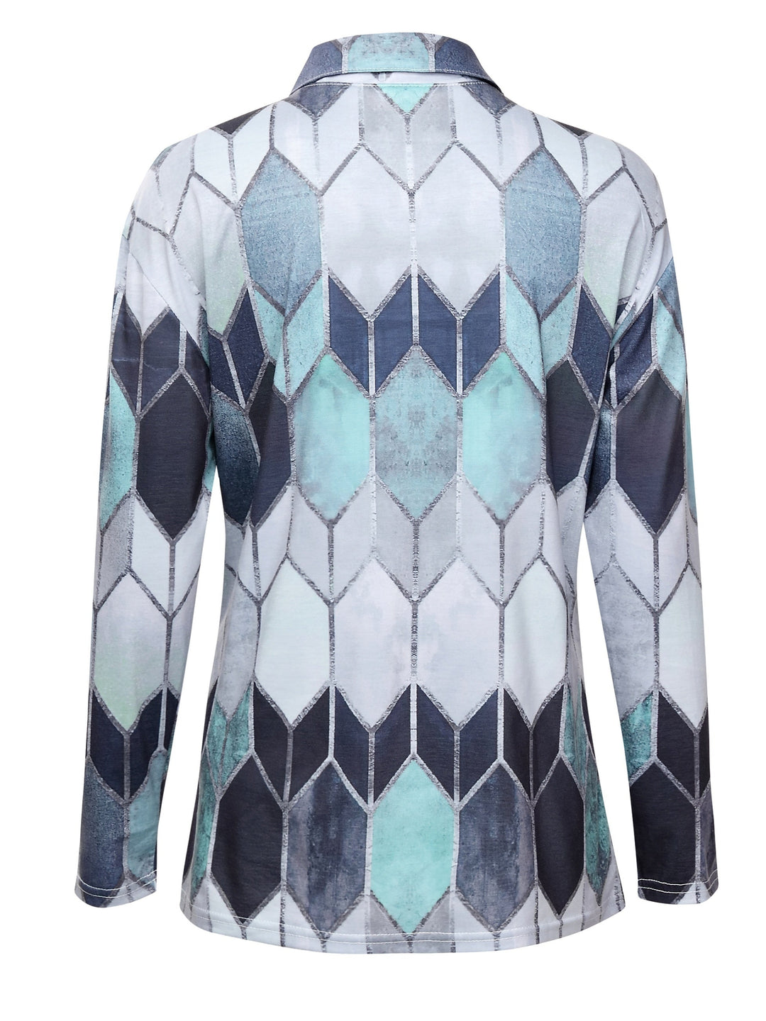 Brianna | Buntes geometrisches Shirt mit Reißverschluss
