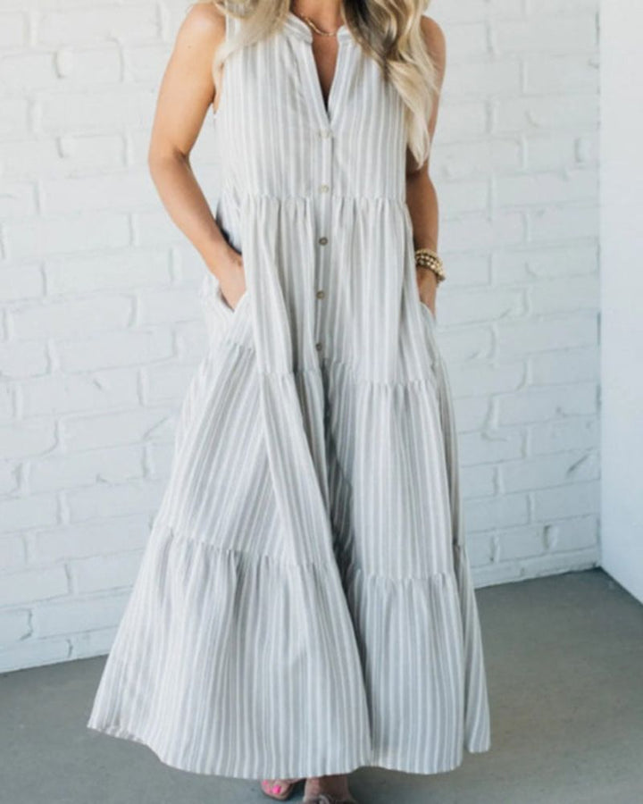 Caroline | Ärmelloses Gestreiftes Kleid