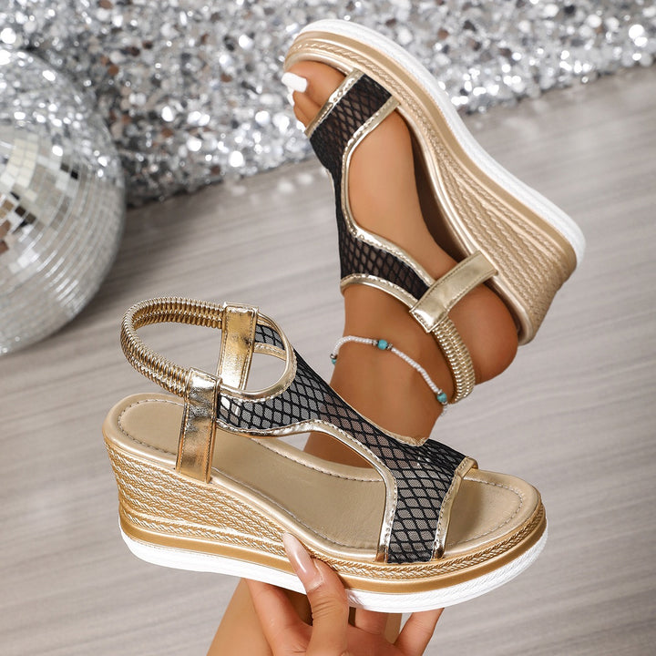 Mallory | Elegante orthopädische Damensandalen mit Keilabsatz