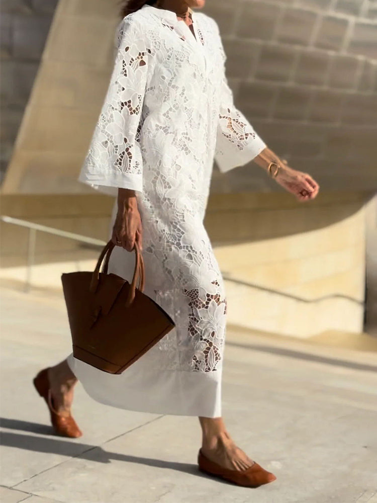 Binna | Modernes Fließendes Raffiniertes Spitzenkleid