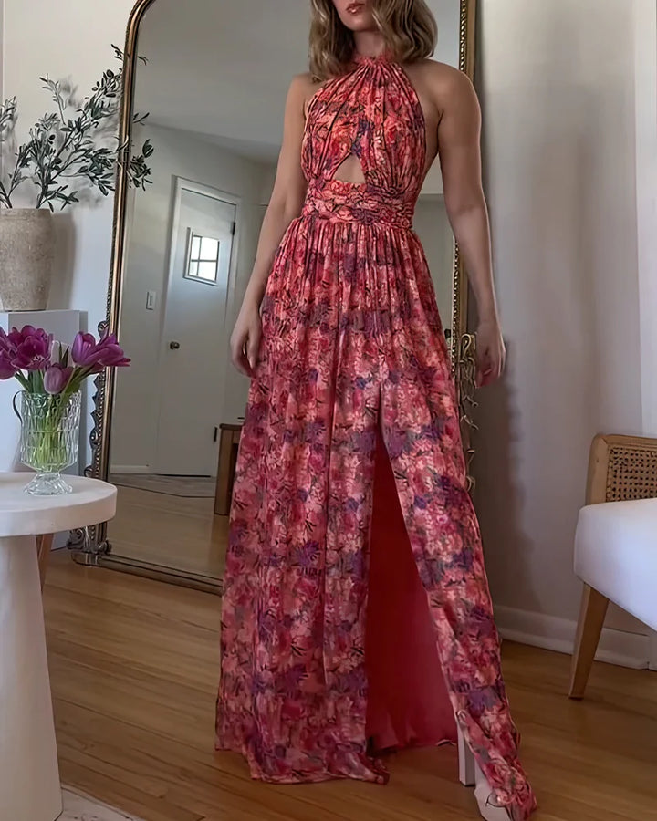 Ceresa | Rückenfreies Maxikleid mit Blumenprint