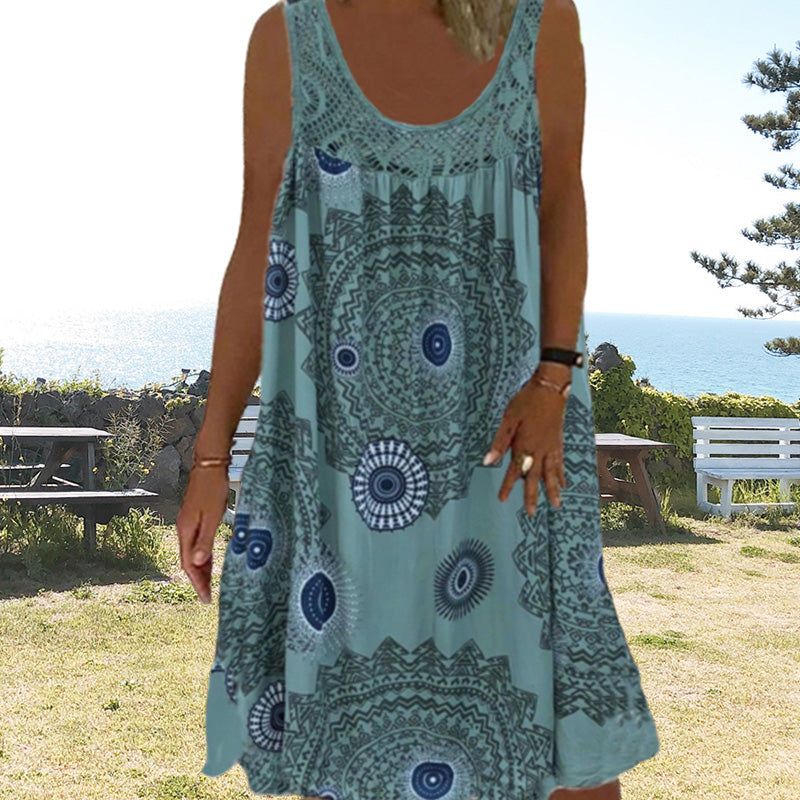 Padie | Lässiges sommerliches ärmelloses Kleid