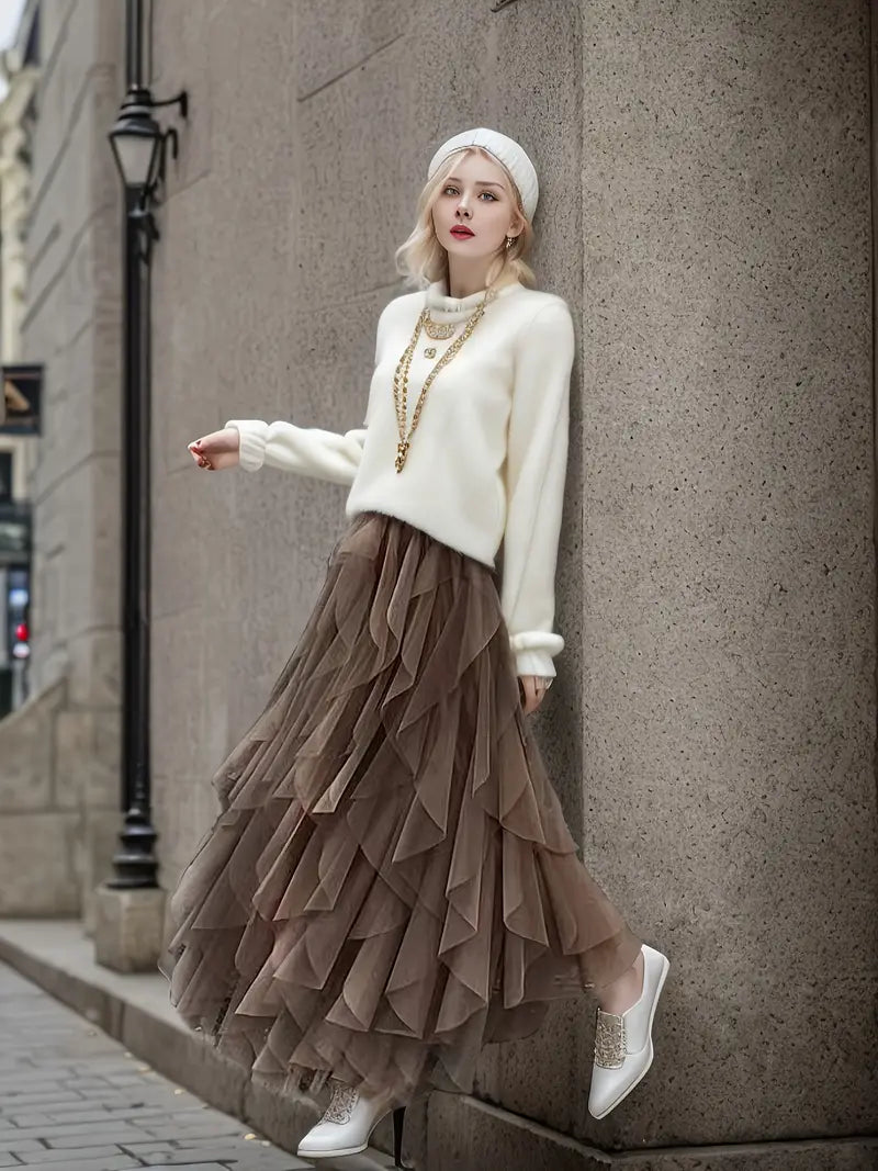 Cecilia | Stilvoller Mesh-Layered Tutu-Rock