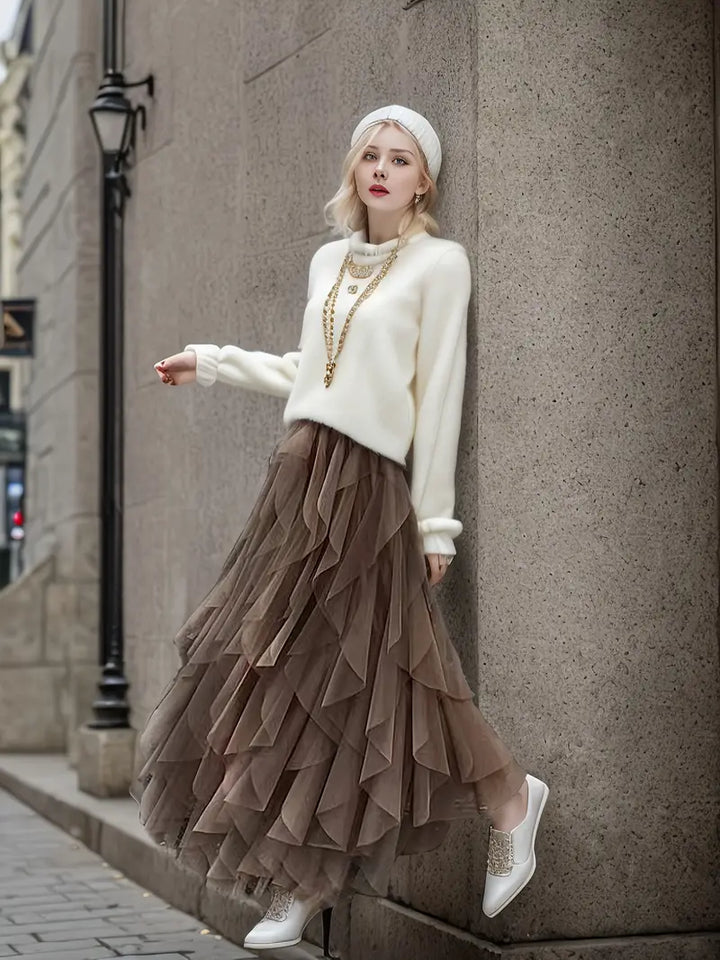 Cecilia | Stilvoller Mesh-Layered Tutu-Rock