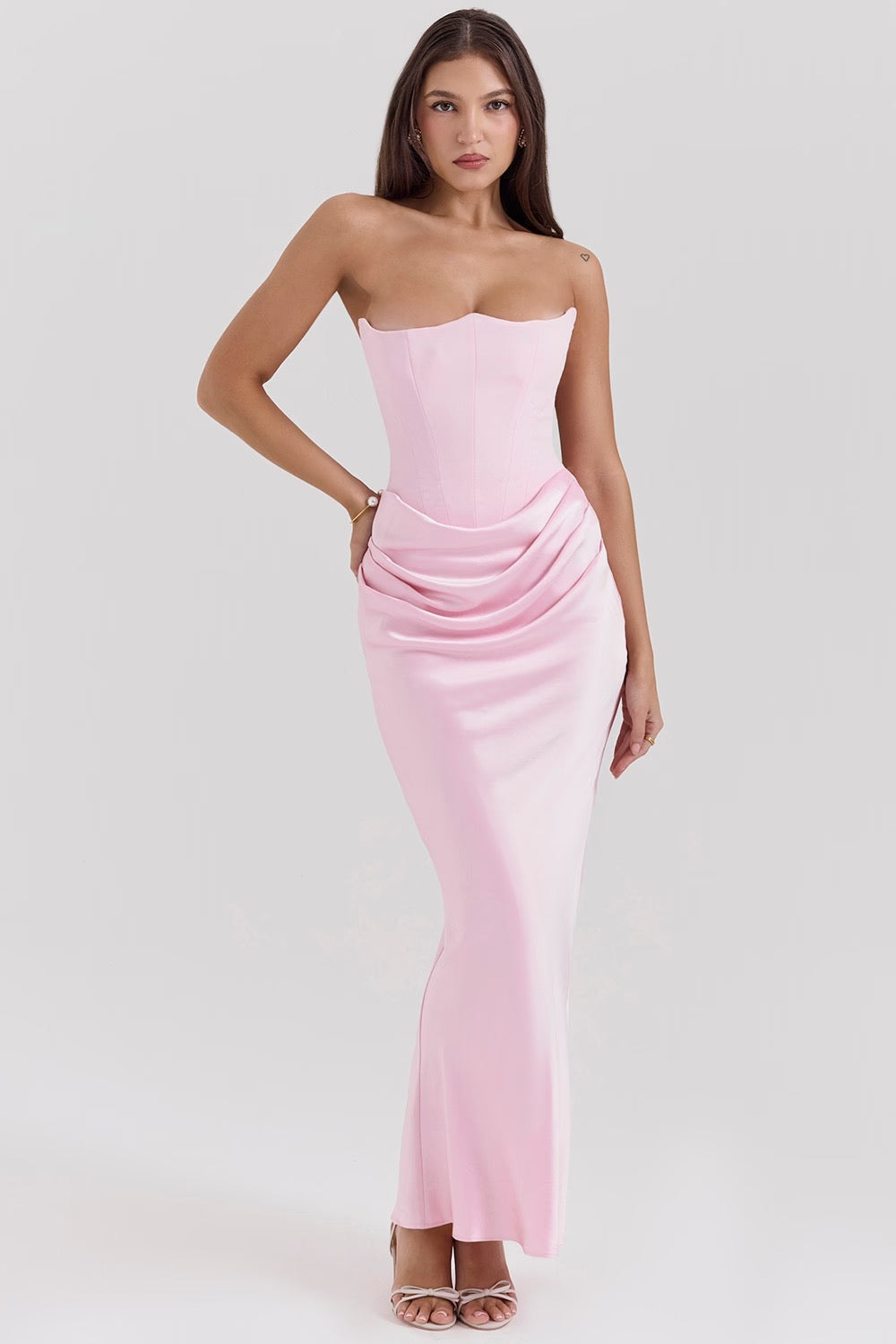 Kalea | Elegantes Retro-Einfarbiges Trägerloses Partykleid
