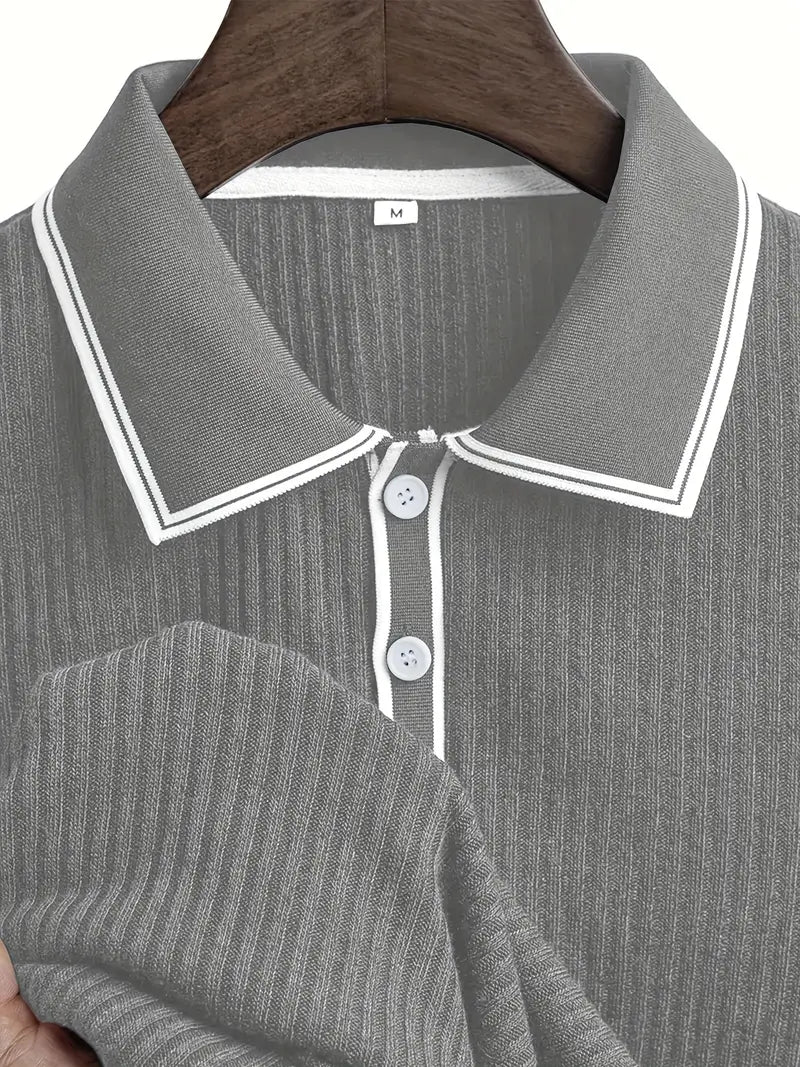 Stephen | Herren-Polohemd mit Rippstrick