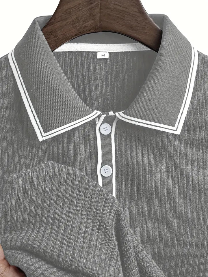 Stephen | Herren-Polohemd mit Rippstrick