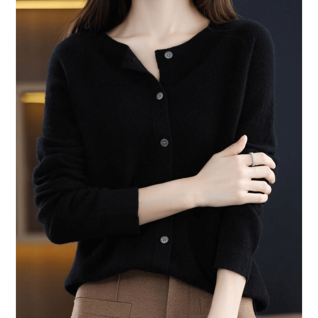 Lisana | Damen Weicher Button Down Strickjacke