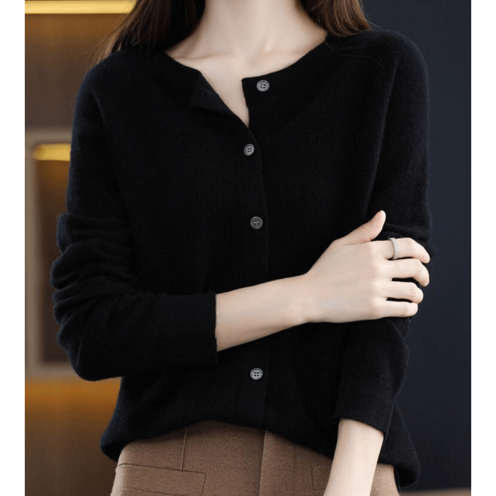 Lisana | Damen Weicher Button Down Strickjacke