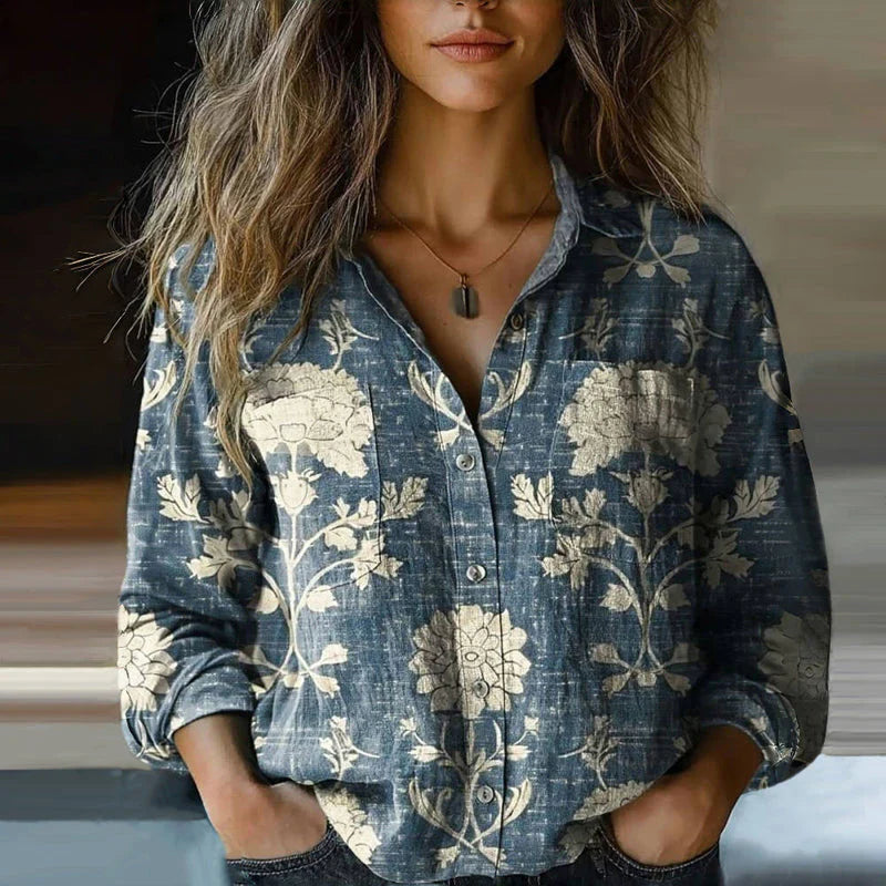 Makayla | Bedruckte Vintage-Bluse