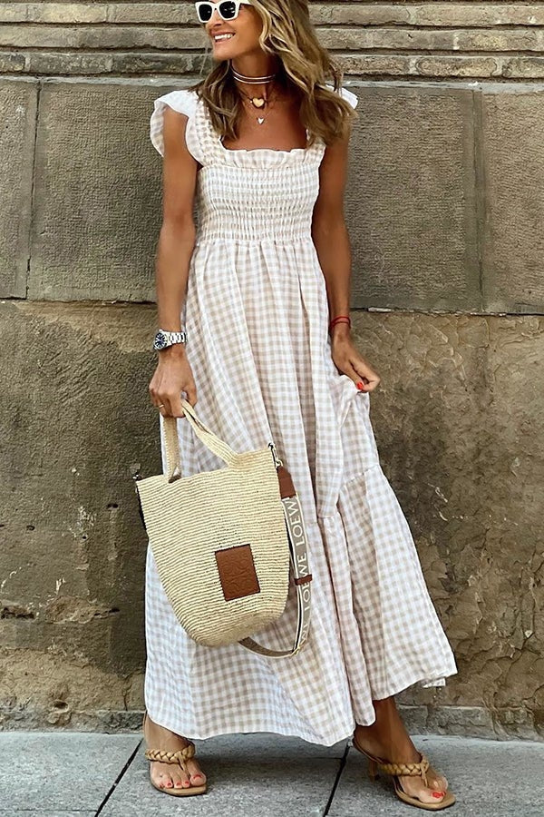 Raya | Elegantes Karomuster Sommerkleid