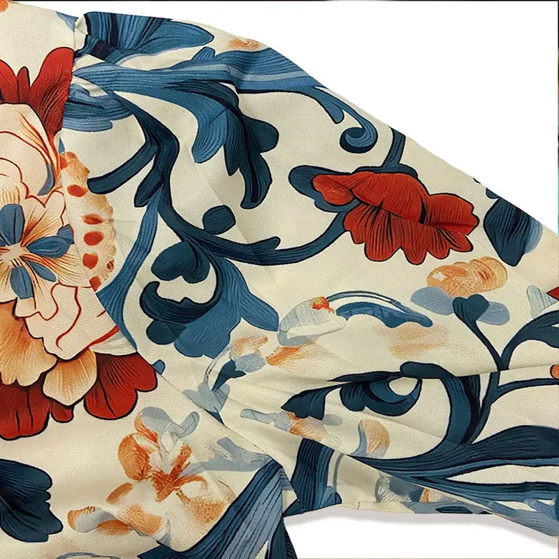 Swina | Klassische Vintage Blumenmuster Bluse