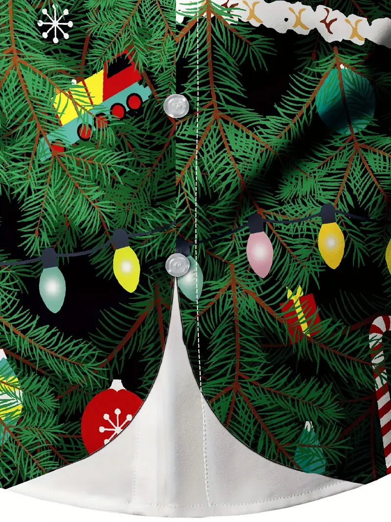 Lennard | Weihnachten – Langarm-Polohemd mit Baummotiv