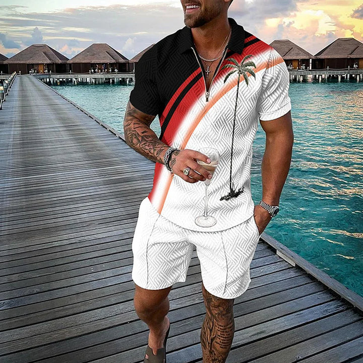 Aljun | Tropicana Polohemd & Shorts-Set
