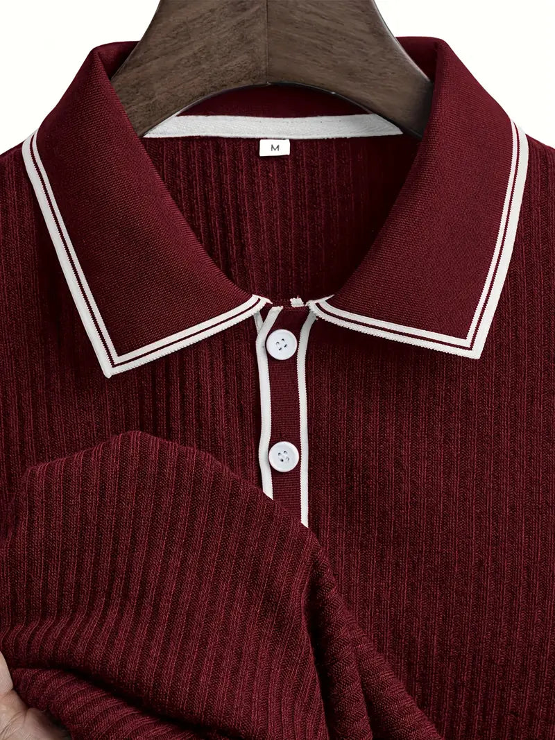 Stephen | Herren-Polohemd mit Rippstrick