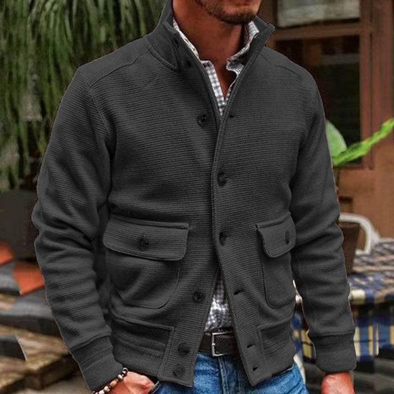 Anthon | Herrenjacke mit Stehkragen in Unifarbe