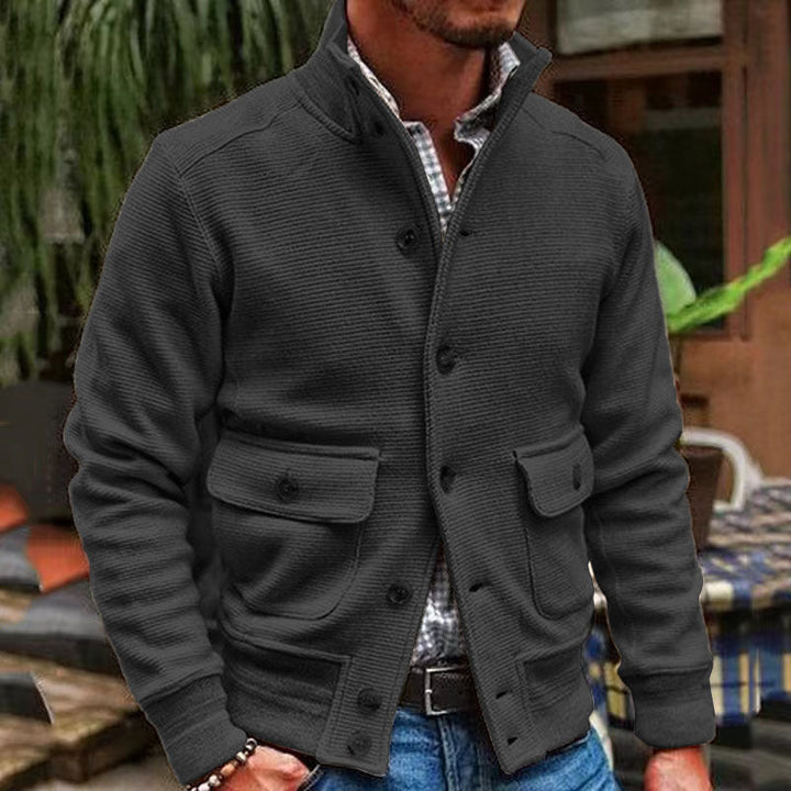 Anthon | Herrenjacke mit Stehkragen in Unifarbe