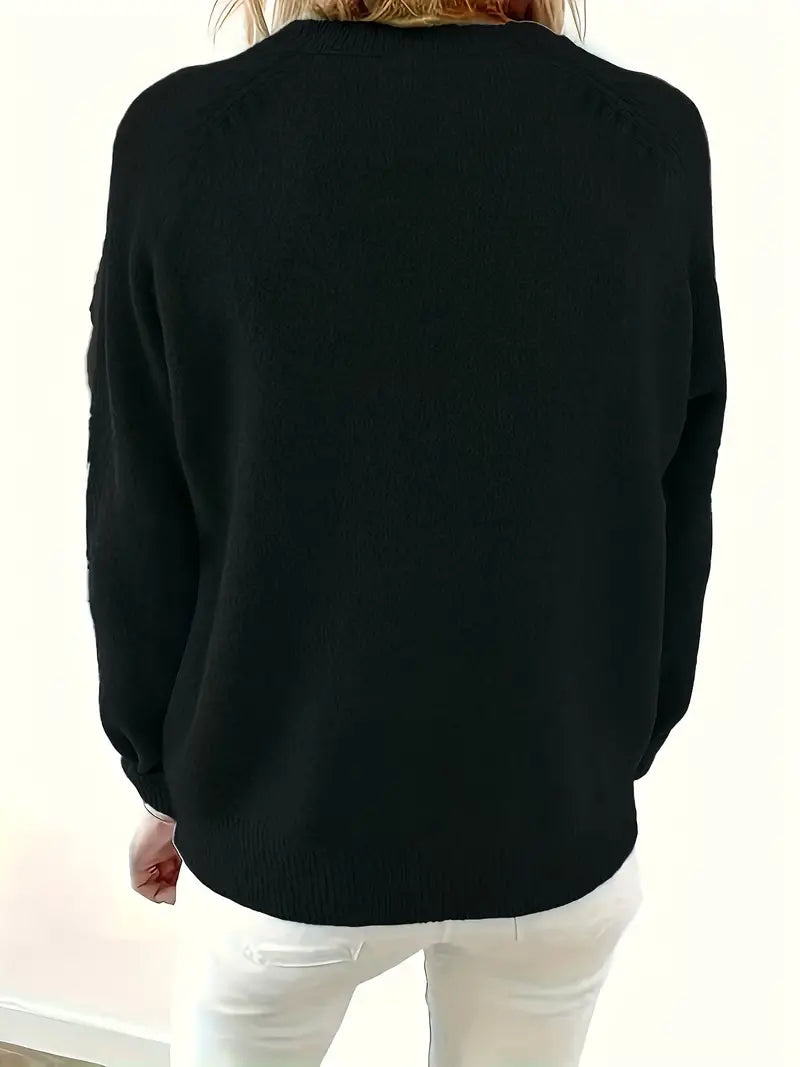Caroline - Solider Pullover Mit Halber Knopfleiste