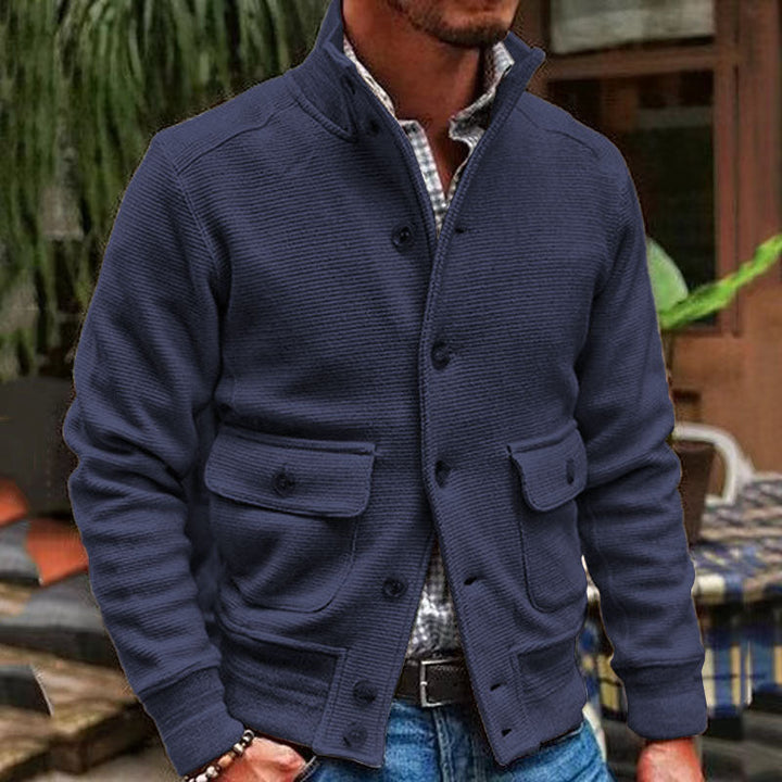 Anthon | Herrenjacke mit Stehkragen in Unifarbe