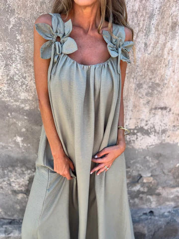 Rowyn | Blumenkleid mit U-förmigem Ausschnitt