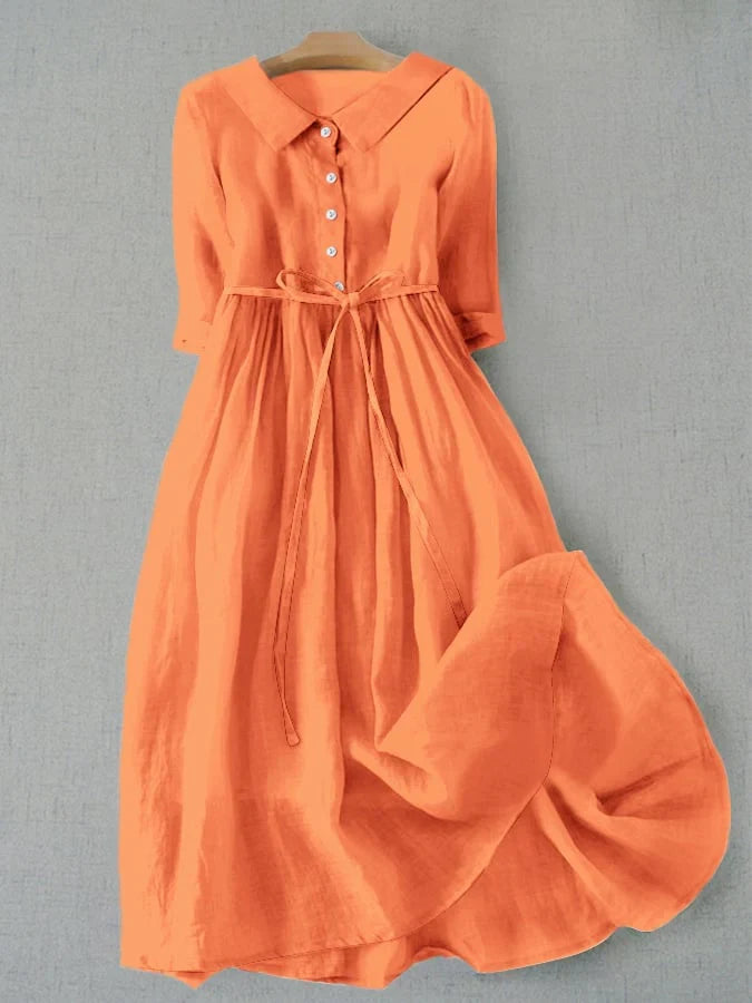 Luciana | Elegantes Baumwoll-Leinen-Kleid