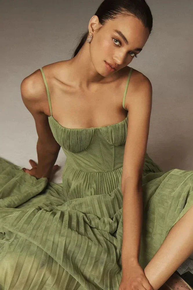 Nikky | Plissiertes Tüll-Midikleid