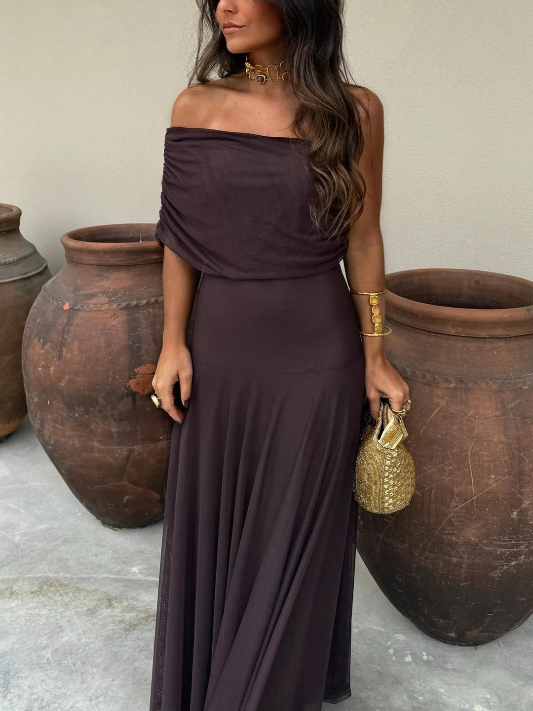 Janelle | Fließendes Maxikleid mit Trägern