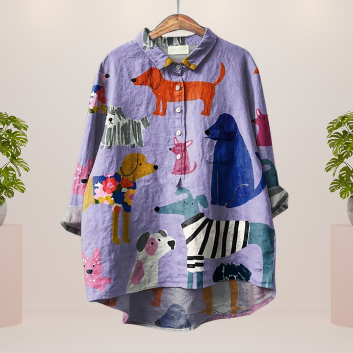 Judith | Trendy Modisches Print Kunst Shirt
