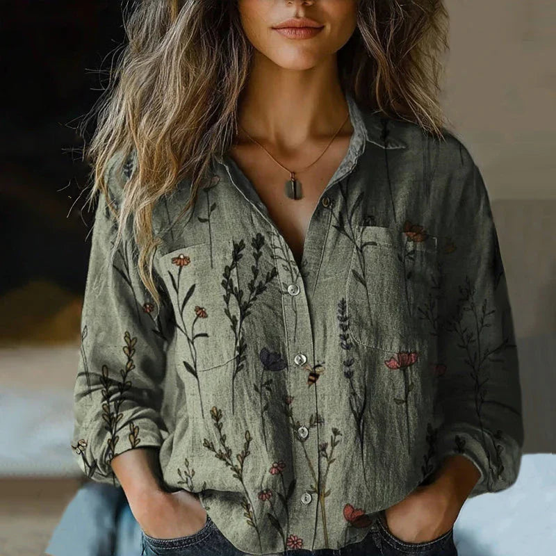 Makayla | Bedruckte Vintage-Bluse