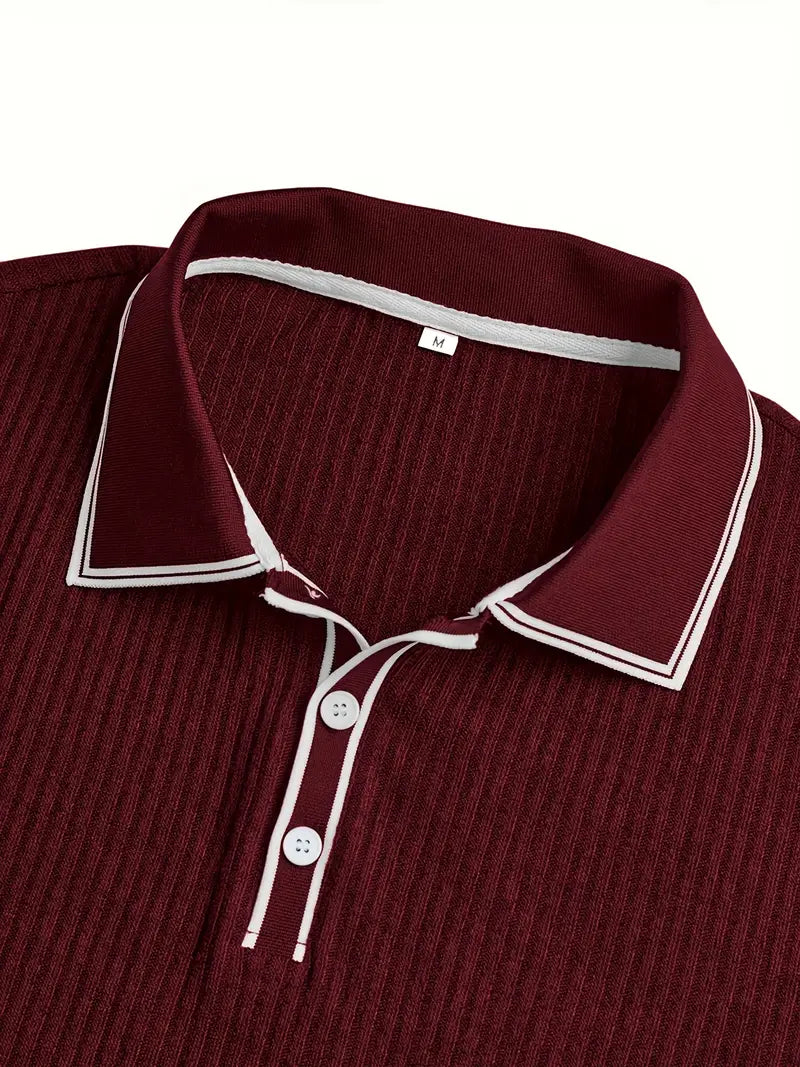 Stephen | Herren-Polohemd mit Rippstrick