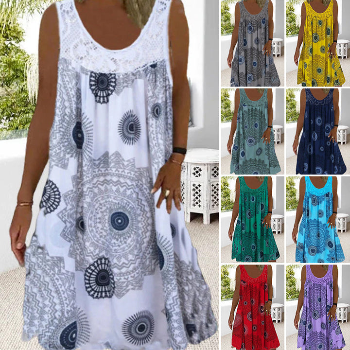 Padie | Lässiges sommerliches ärmelloses Kleid