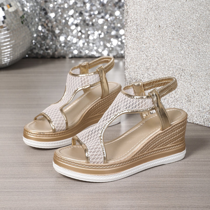 Mallory | Elegante orthopädische Damensandalen mit Keilabsatz