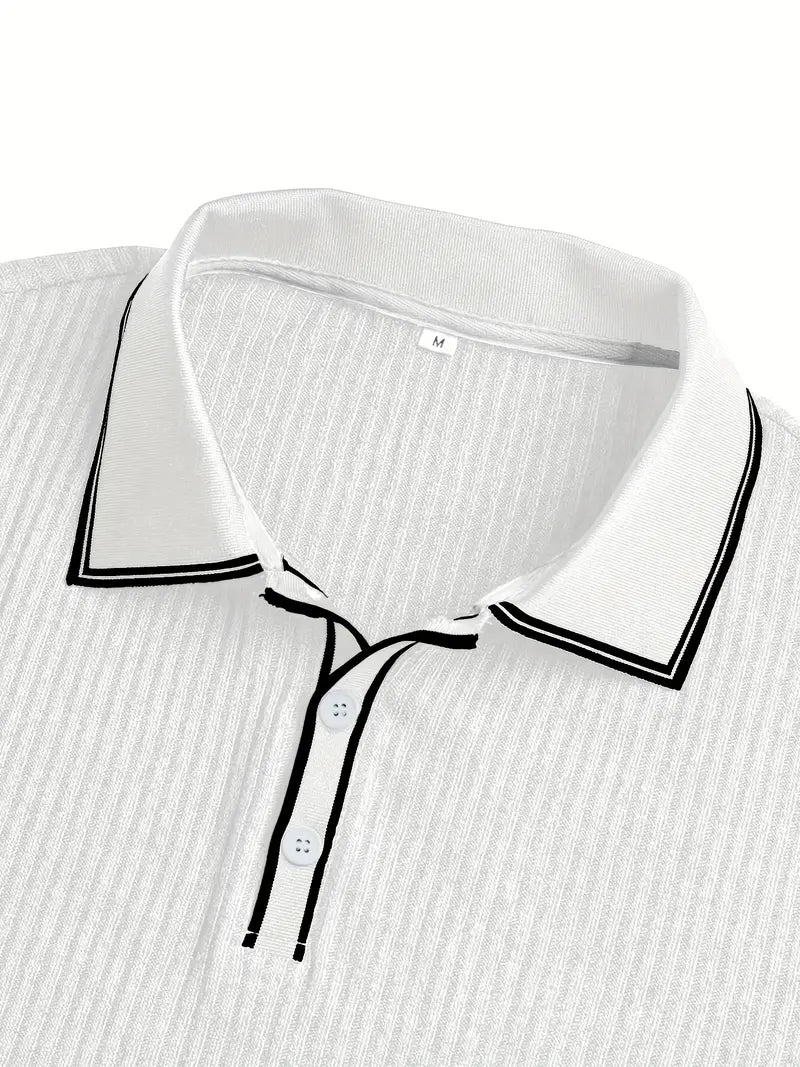 Stephen | Herren-Polohemd mit Rippstrick