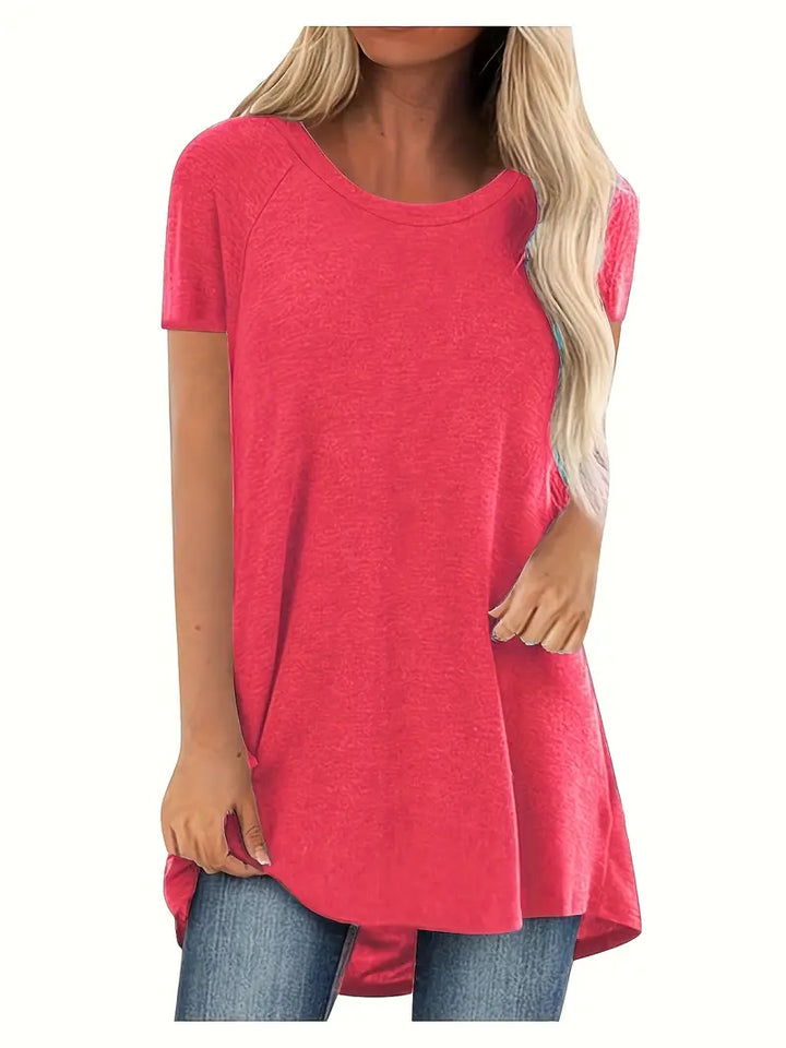 Daye | Lässiges Longline Crew Neck T-Shirt
