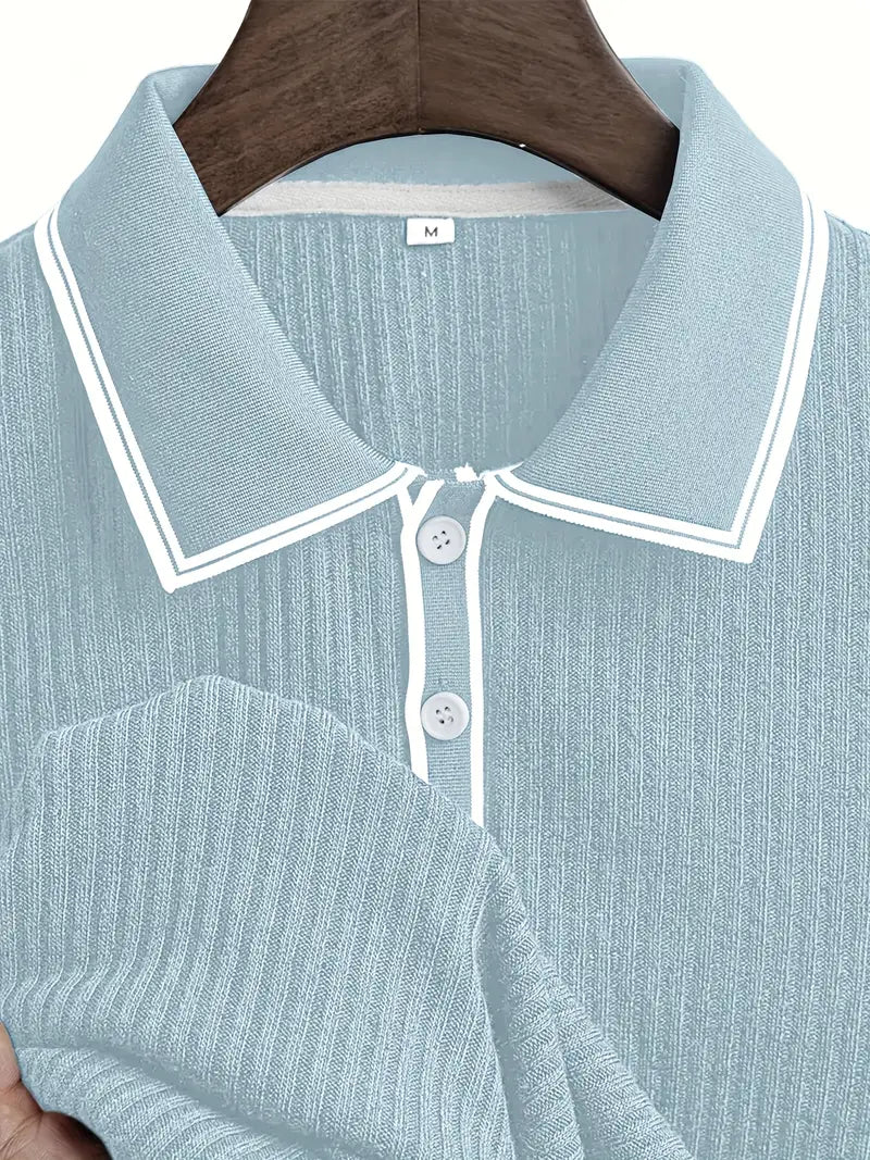 Stephen | Herren-Polohemd mit Rippstrick