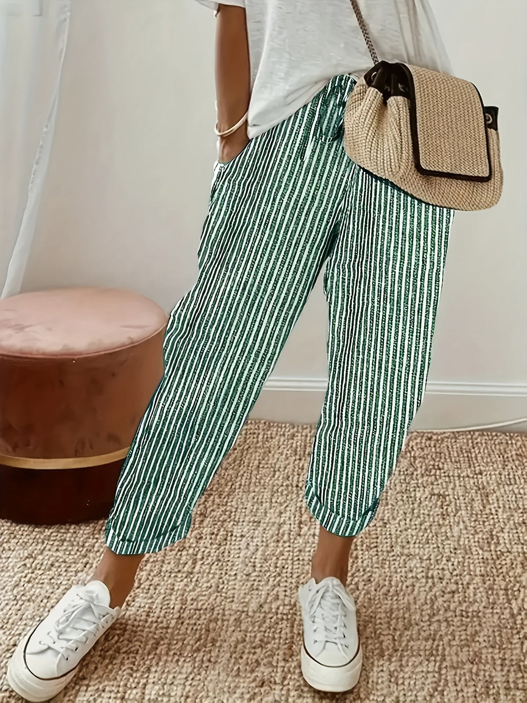 Elene | Gestreifte Hose mit weitem Bein