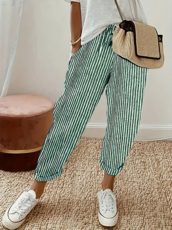 Elene | Gestreifte Hose mit weitem Bein