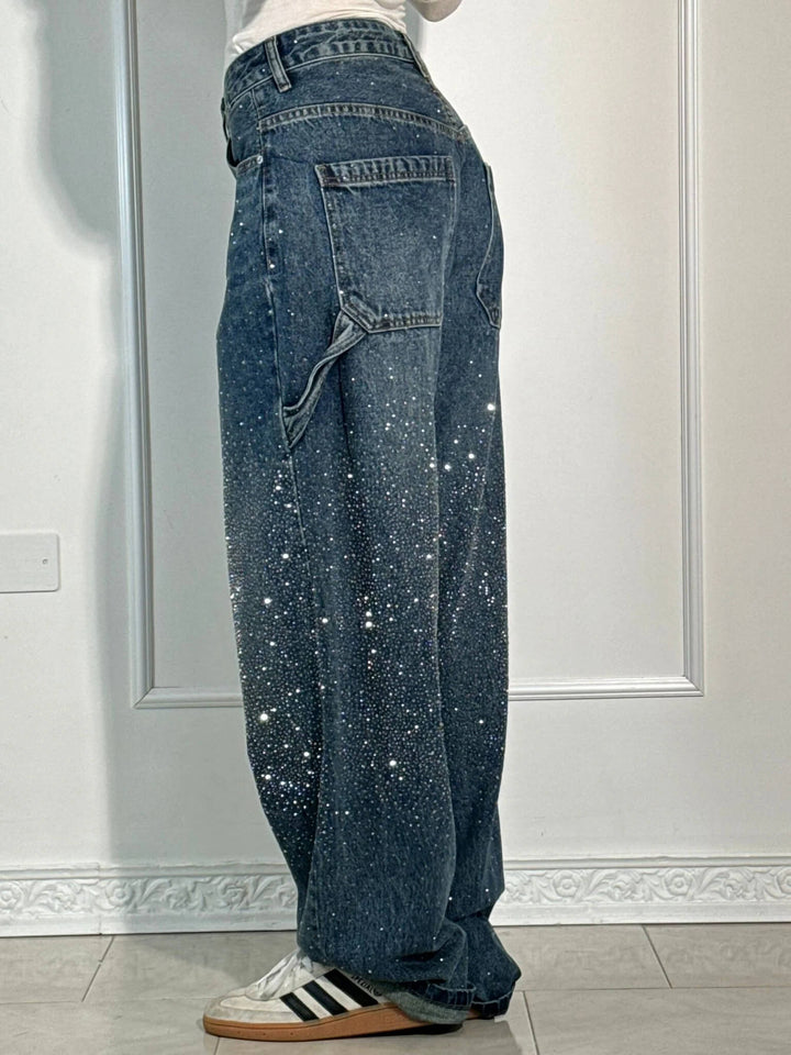 Violet | Hochtaillierte Hose mit weiten Beinen und Knopftaschen